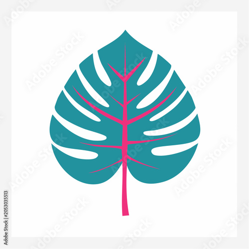 Stylized Monstera Leaf Illustration