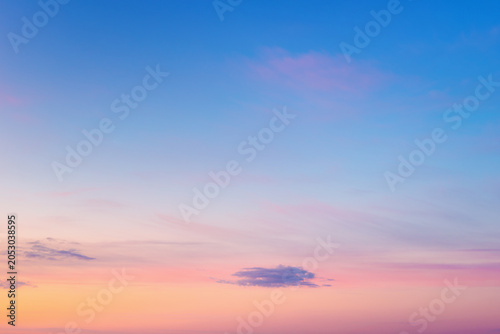 Bild auf Leinwand Colorful sky captures the beauty of sunrise with gentle clouds