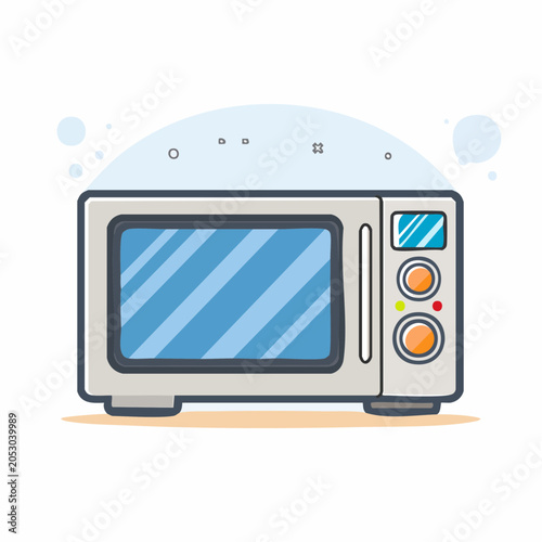 Cartoon Microwave Oven Illustration