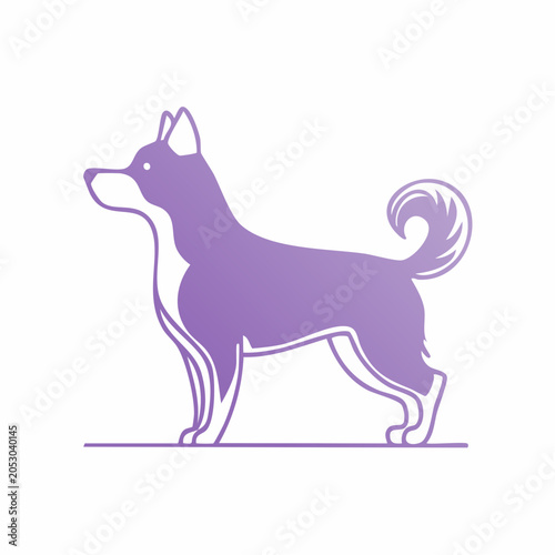 Purple Dog Silhouette Icon