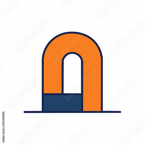 Stylized Horseshoe Magnet Icon