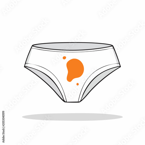 White Underwear with Orange Stain