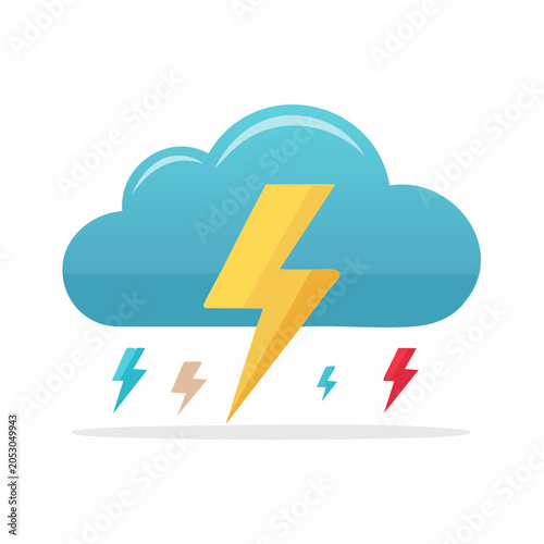 Storm Cloud with Lightning Bolt Icon