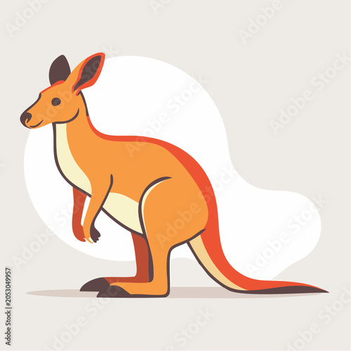 Stylized Illustration of a Kangaroo