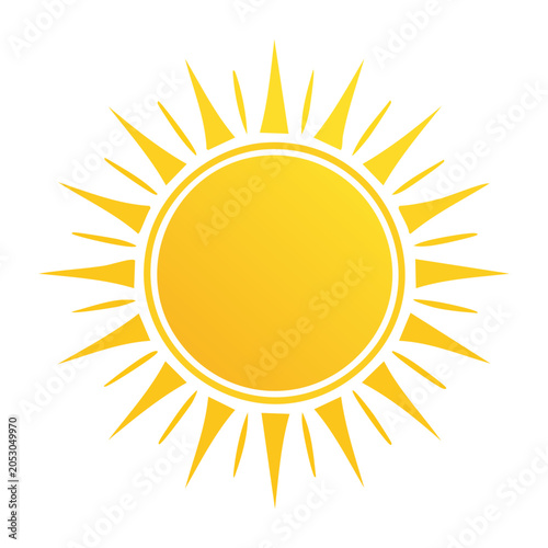 Stylized sun icon with radiating rays
