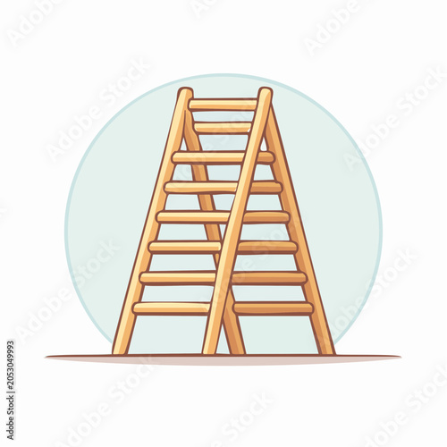 Wooden A-frame ladder illustration