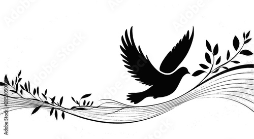 Holy Dove Peace Page Divider Silhouette