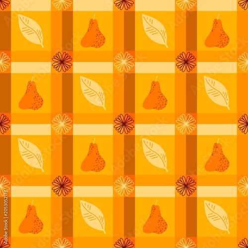 Summer fruit seamless pears pattern for wrapping paper and fabrics and kids and party accessories