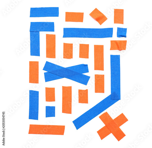 Strips of blue and orange a...