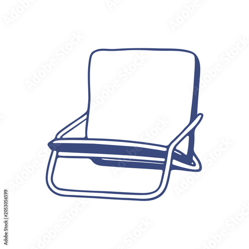 A hand-drawn beach lounger on a white background.