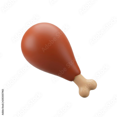 Fried chicken leg drumstick on a transparent background PNG image