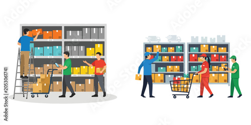Quadro su tela Efficient warehouse logistics and inventory management for modern supply chain o