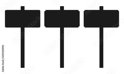 Rectangle Signpost Corner Cut Silhouette Icons