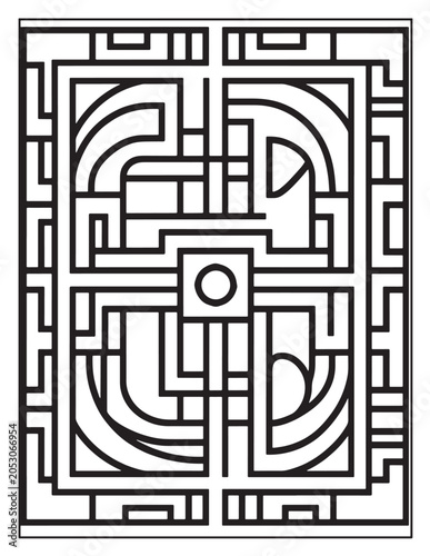 Geometric Patterns Coloring Pages for Adults, Stress Relief Coloring Book, Black and White Line Art, Illustration, Coloring book, Coloring Pages, Vector, Bold & Easy Coloring Book Pages 8.5x11