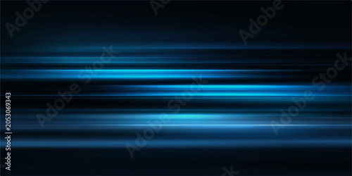 Фотография Abstract blue light streaks on a dark background, conveying a sense of speed, technology, and motion