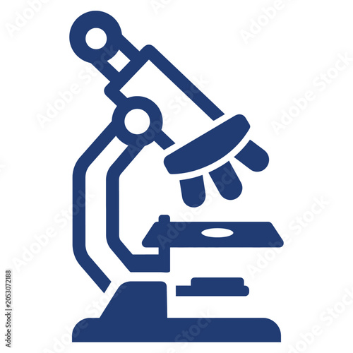 Microscope Laboratory Research Flat Illustration Pictogram Icon Scientific Analysis, Medical Testing, and Biotechnology Symbol