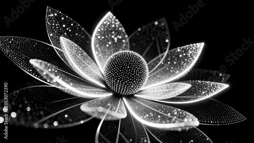 Abstract glowing lotus flower