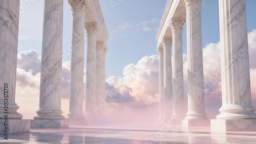 Marble columns in sky