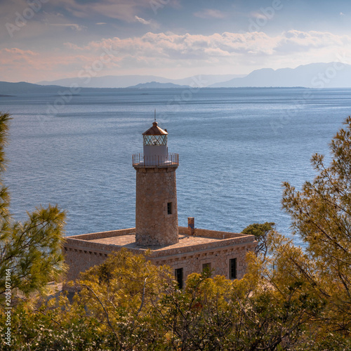 old lighthouse on the island of crete greece