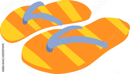 Striped Flip Flops Summer Footwear Flat Icon