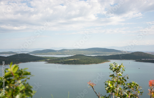 Serene View of Ayvalık’s Islands from Şeytan Sofrası Overlook