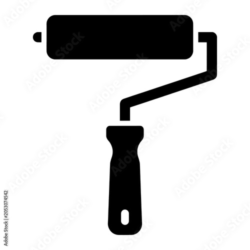 Paint Roller Flat Illustration Pictogram Icon House Painting, Wall Renovation, and Home Improvement Tool