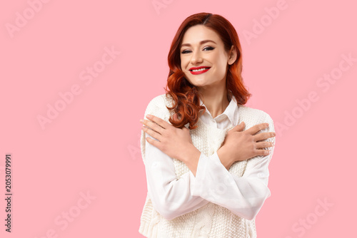 Beautiful happy redhead wom...