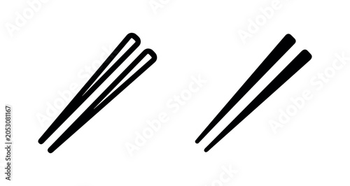 Fotografía Chopsticks icon in solid and outline style