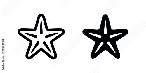 Tableau sur toile Black and white icons of a starfish.