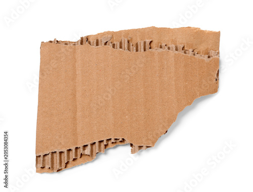 Torn piece of cardboard iso...