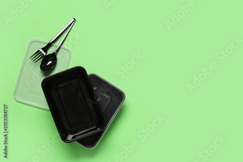 Food container with plastic...