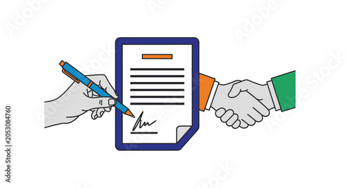 Fotografija Hands Signing Business Contract Agreement.