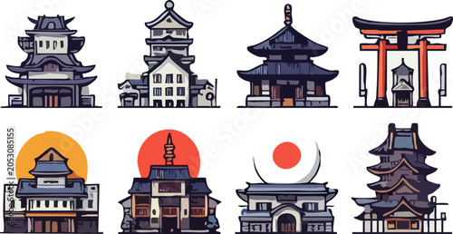 Foto Highly-Detailed Spiritual Artwork A Large Set of Holy Temple and Traditional Pag