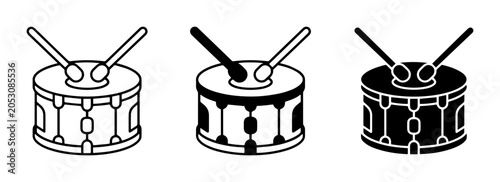Konstfotografi Drum Set Vector Icons, Musical Instrument Graphics, Percussion Elements for Musi