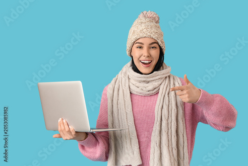 Young woman in winter cloth...