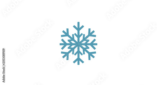 Obraz na plátně A single blue snowflake crystal structure.