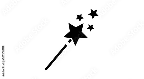 Konstfotografi Black Magic Wand with Stars.