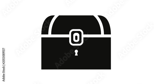 Foto Black Treasure Chest with Lock.