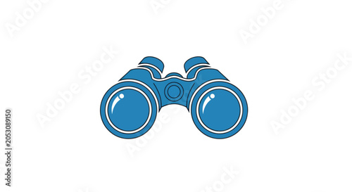 Bild auf Leinwand Blue binoculars with white trim.