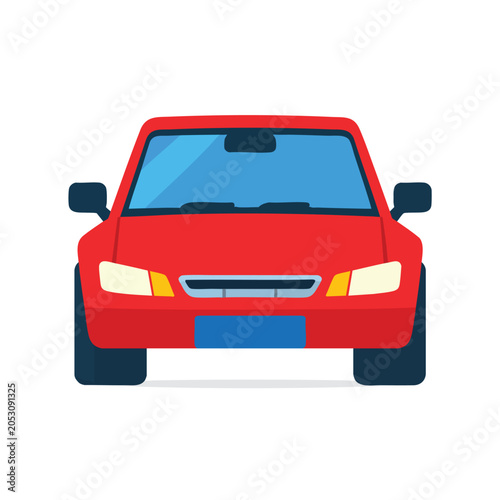 Front view of a simple red car illustration.
