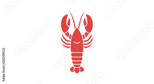 Photos Red Lobster Icon Isolated on White.