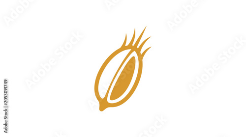 Tableau sur toile Wheat grain icon symbol logo.