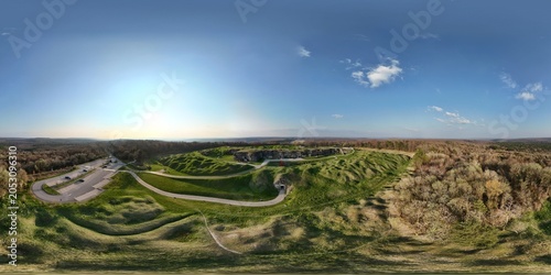 Schilderij op canvas Panoramic Drone View of Fort Douaumont
