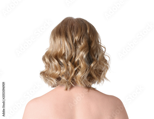 Blonde wavy bob haircut fro...
