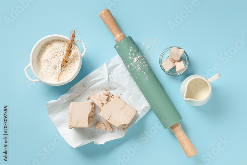 Baking ingredients flat lay...