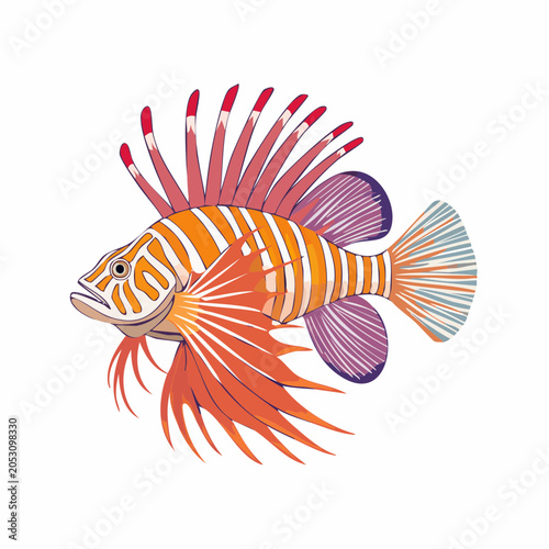 Illustration of a colorful Lionfish