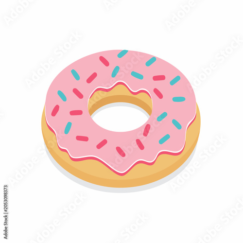 Pink Frosted Donut with Sprinkles