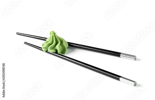 Fresh green wasabi paste wi...