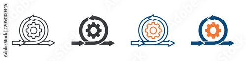 Obraz na płótnie Agile Methodology Icon Set Multiple Style Collection