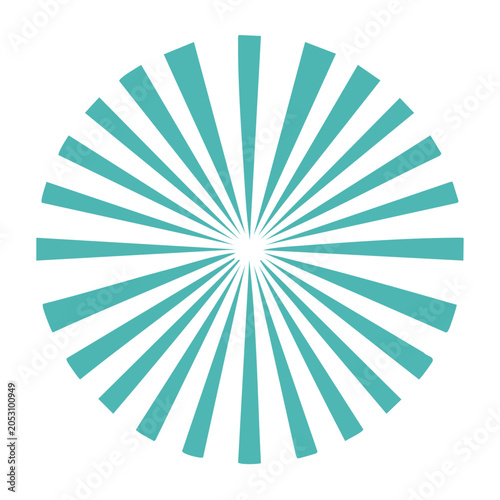 Minimalist teal radial pattern illustration
